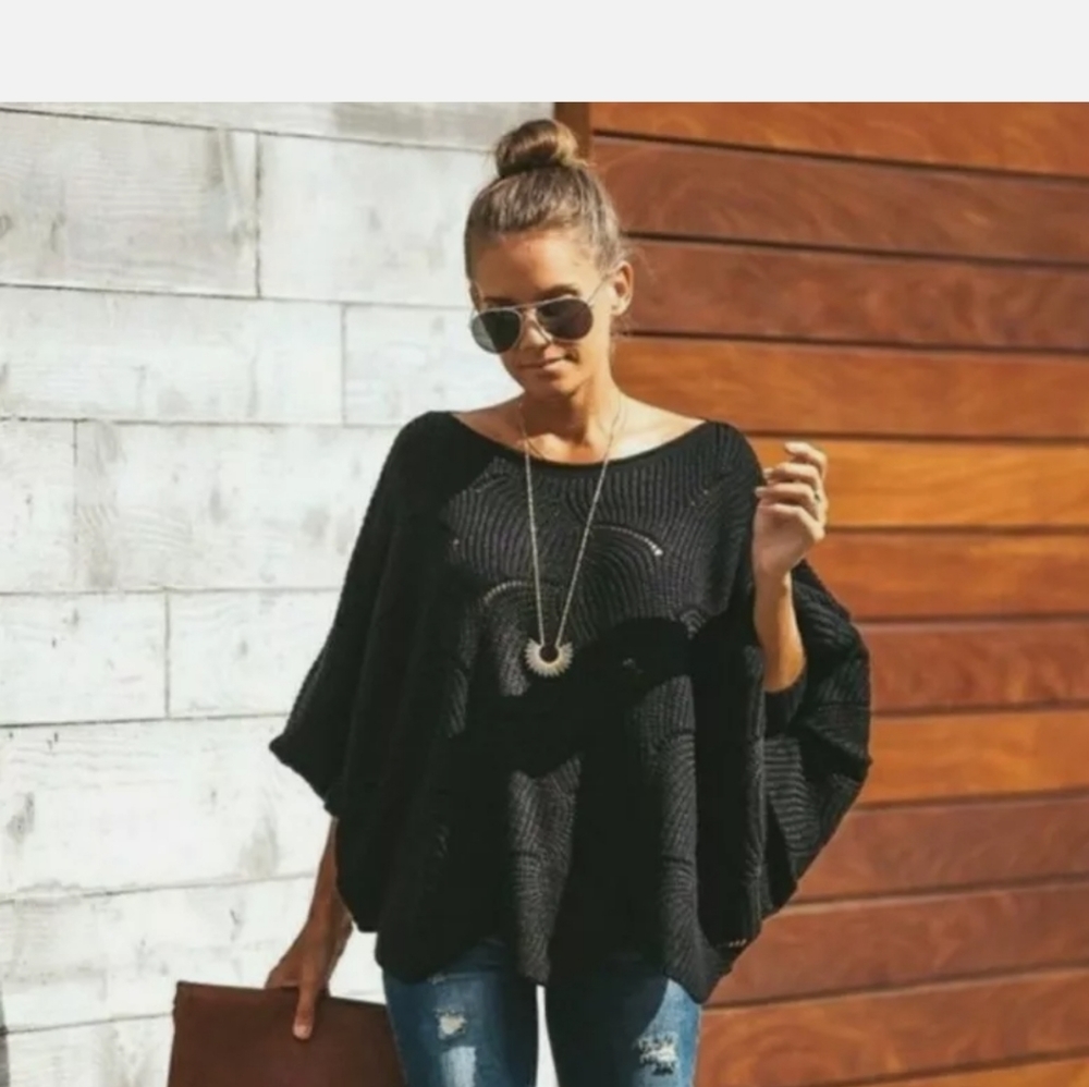 🥳LAST CHANCE🥳 Vici Dolls Noemi Knit Poncho Dolman Style Sweater